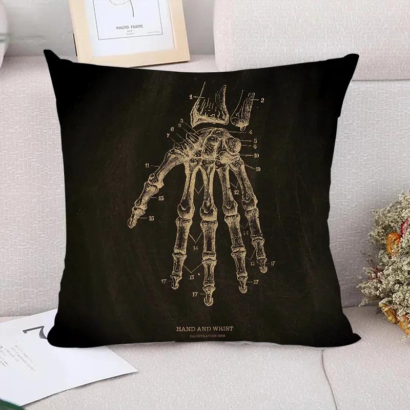 Cushion Cover  Anatomical Skeleton Pillow Cases Pillowcase Pillowcases for Pillows X Cushions Covers for Bed Pillows