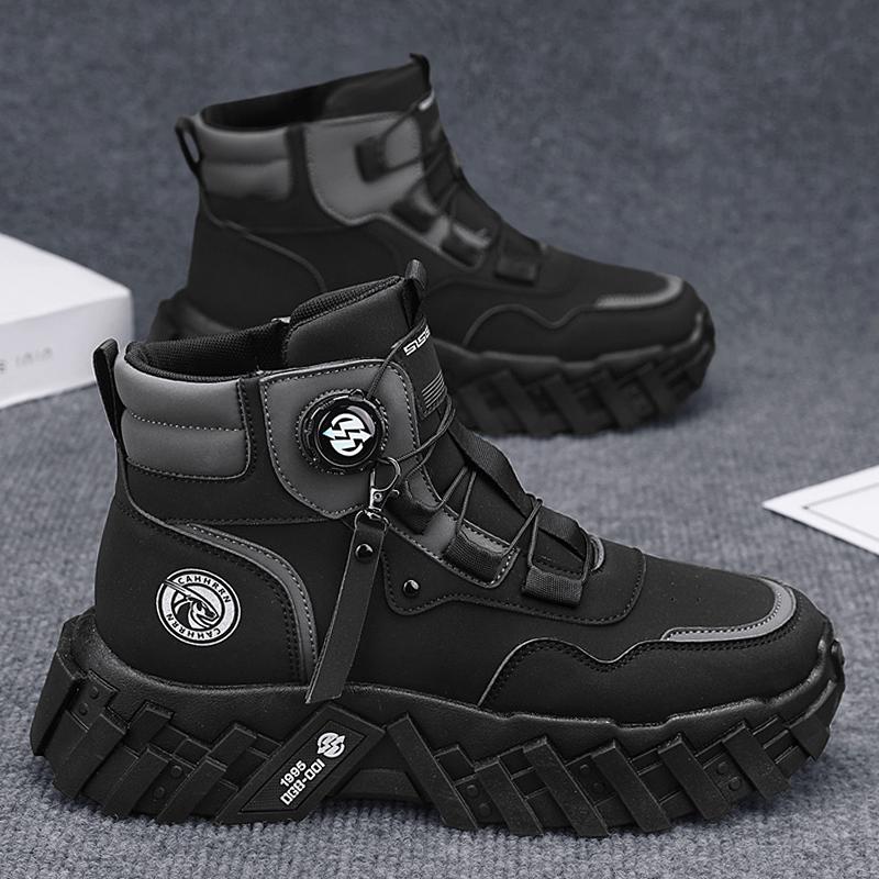 New Model Men Boots Cotton Boot Autumn  British High Top  Thick Sole Lace Up Comfort Anti Slip Sport Mountaineering Boot
