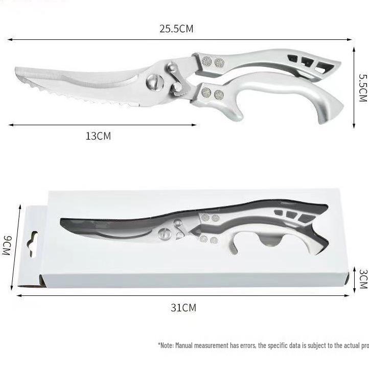 Multi-Functional Kitchen Scissors for Chicken, Fish, and BBQ with Rebound Action