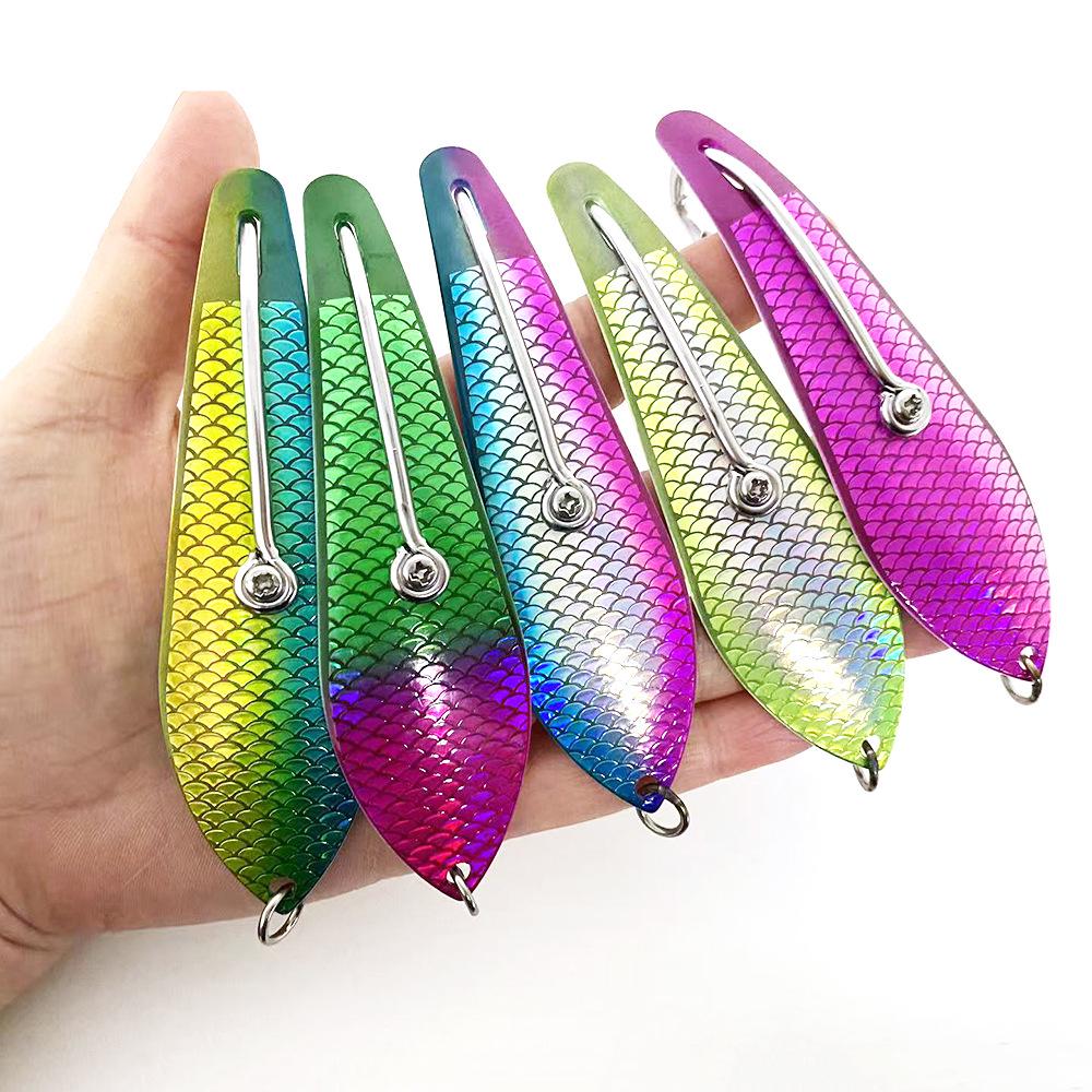 Colorful Electroplated Large Sequin Fishing Hook for Deep Sea Trolling