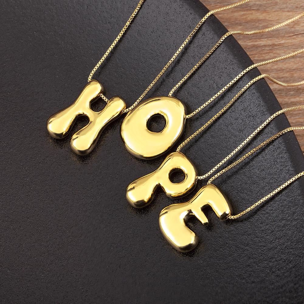 Nidin High Quality Creative Trend A-Z Letters Charm Pendant Necklace For Female Male Name Initials Alphabet Jewelry Accessories