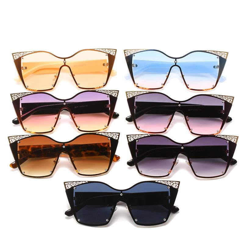 Lace Sunglasses, Personalized Cat'S Eye Large-Frame One-Piece Glasses, One-Piece Sunglasses For Women