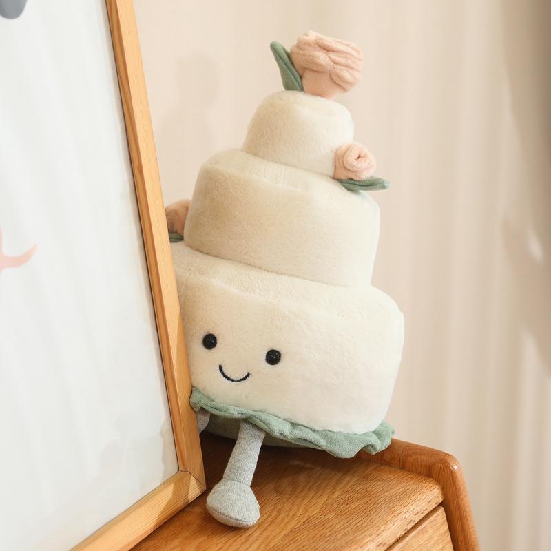 35cm Fun Wedding Cake High Appearance Level Flower Cake Plush Toy Creative Surprise Birthday Holiday Friend Gift Doll Room Decor