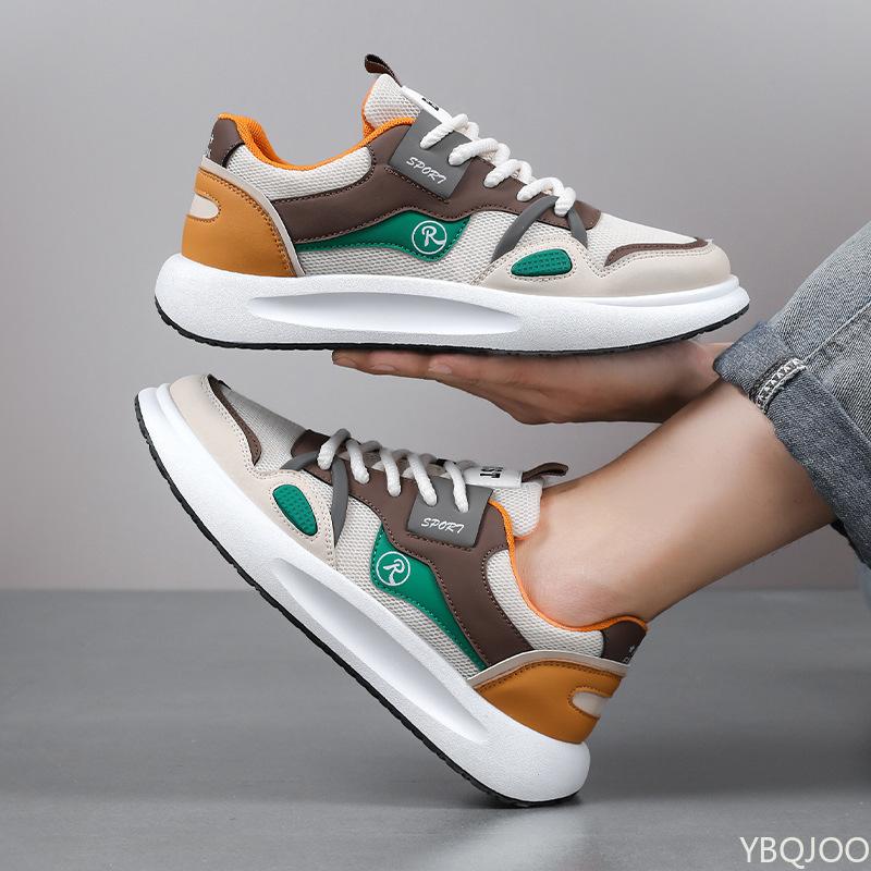 Men's new spring autumn mesh low top sports shoes versatile thick soled casual men's wear-resistant breathable trendy shoes