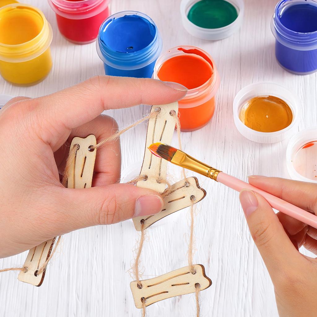 Wood Fairy Bridge And Rope Ladder Set Diy Wooden Craft Whimsical Fairy Garden Landscape Photography Prop 2 Ropes 16 Wood Chips