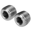 2PCS 1 4in NPT Pipe Plug Male Thread Fitting Stainless Steel Internal Hex Thread Plug Universal