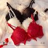 Japanese-style girl's lingerie for small busts, push-up wireless bra adjustment set, embroidered lace bra