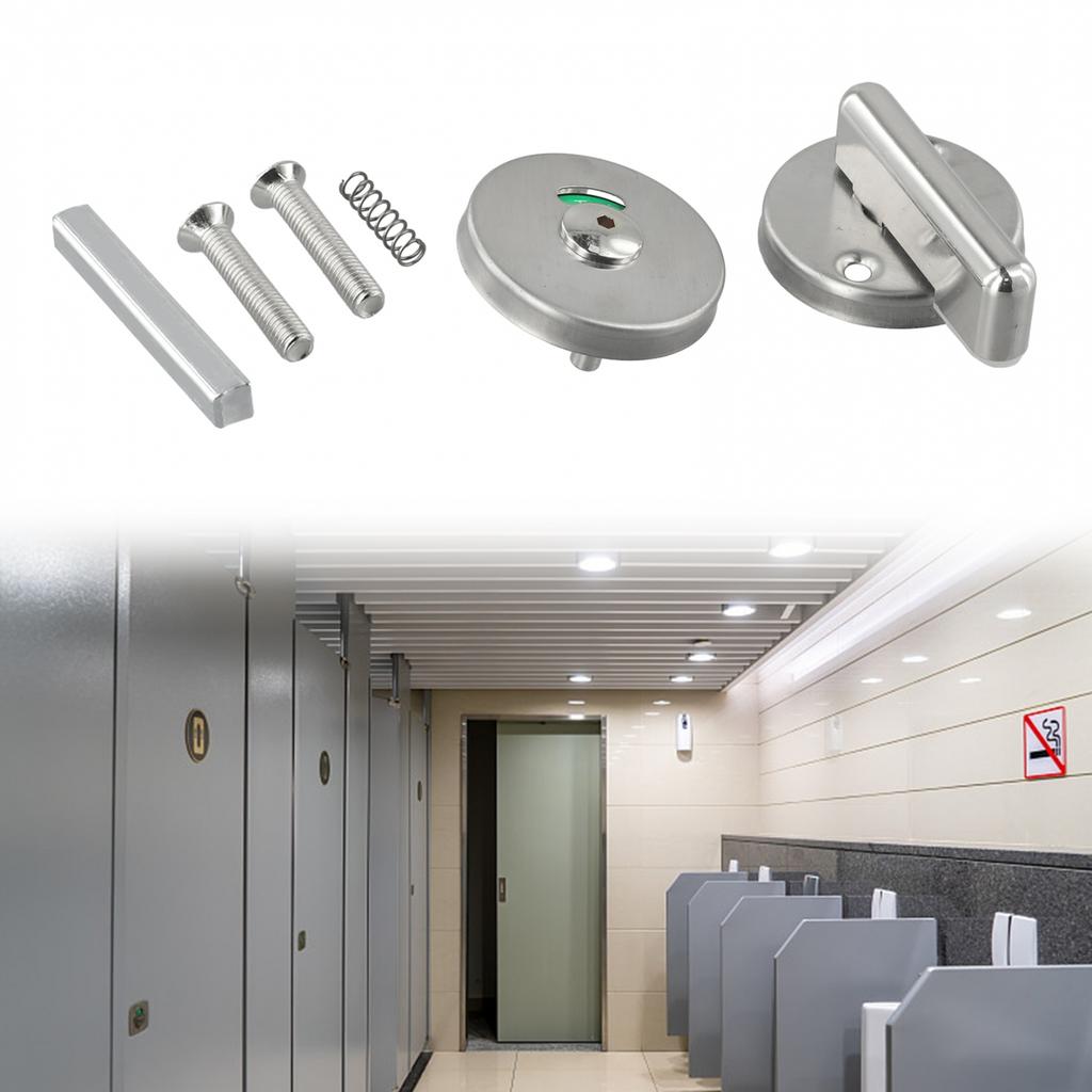 WC Door Lock Stainless Steel Bathroom Door Engaged Hardware Indicator Restroom