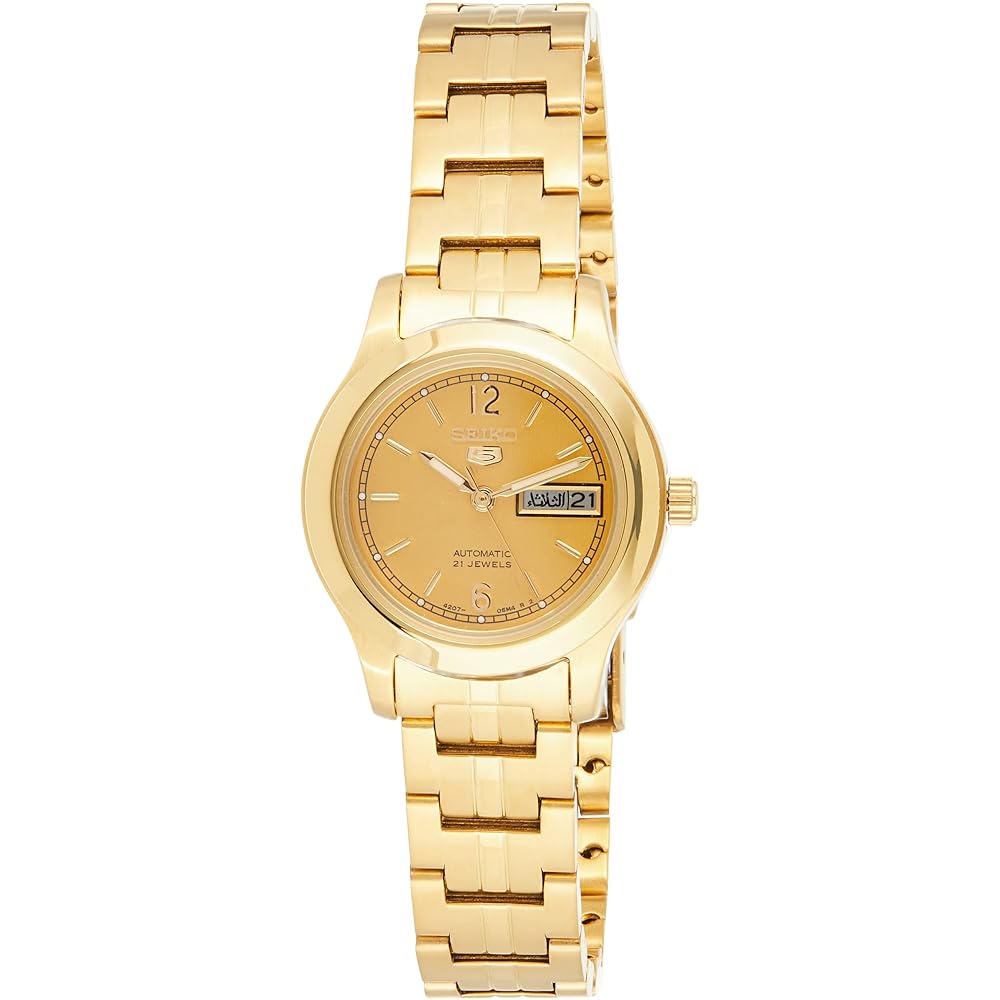 

Seiko 5 Women s Watch SYME02K1 Gold Stainless Steel Analog Timepiece