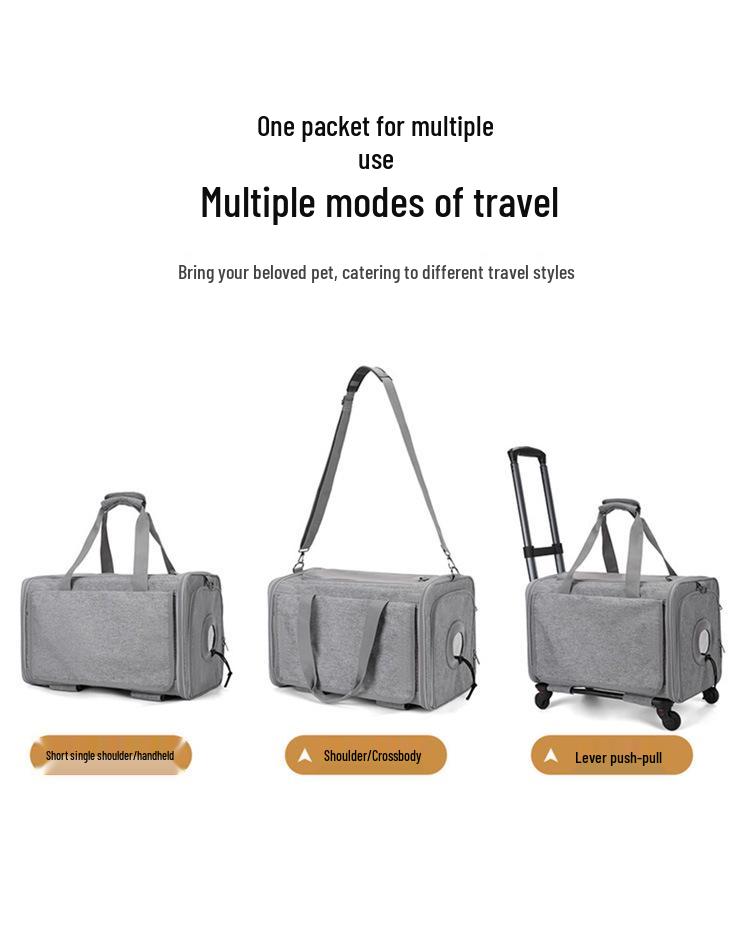 Large Capacity Pet Travel Bag: Handheld, Single Shoulder, Crossbody, Lightweight, Airline Approved