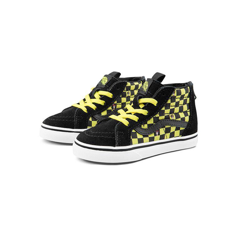 Wheres Waldo? x Vans Sk8-Hi Zip Toddler Odlaw Baby Sneakers Black Vibrant-Yellow True-White VN0A4BV14UE