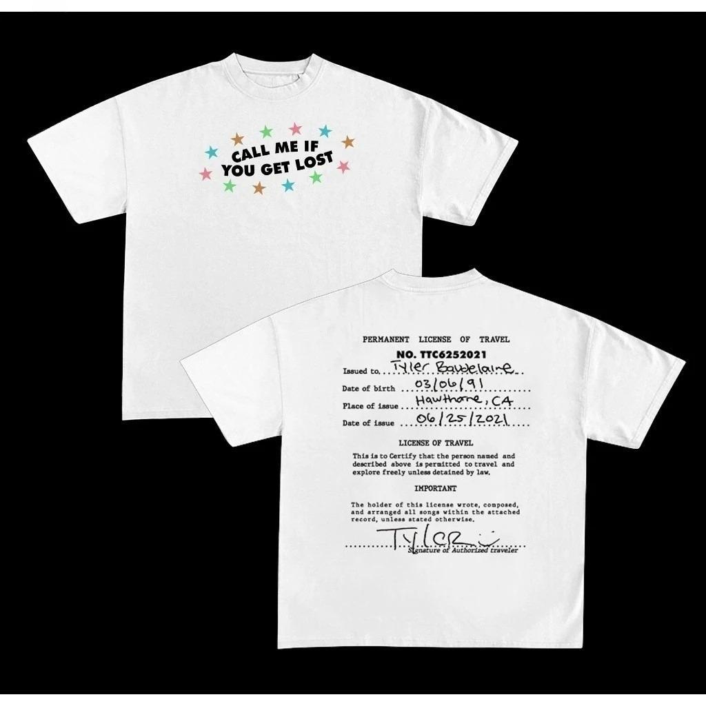 

Позвони мне, если заблудишься Тайлер Зе Креатор Высококачественная футболка с коротким рукавом Лето Новая Винтажная мода Мужчины Женщины Хлопковые топы XL