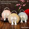 Chinese Style National Style Bag For Women  Versatile Niche Embroidered Messenger Bag Portable High-Capacity Round Bag