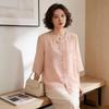 Summer Wear for Middle-Aged and Elderly Mothers: New Chinese Style Embroidered Shirt