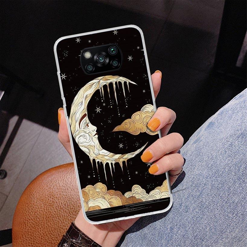 

Funny Sun Moon Face Phnoe Case for Xiaomi Poco X5 X6 X7 Pro X4 Gt F7 Ultra M8 M7 Redmi 15C 15 13C 13 12C 12 Unique Cover Coque P Xiaomi Poco F7 Ultra