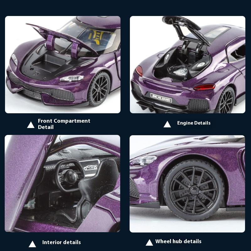 1/32 Ölçek Koenigsegg Gemini Gt Alaşım Süper Araba Model Model Simülasyon Araç Modeli Ses ve Işık Koleksiyonu Çocuk Oyuncak Hediyeleri