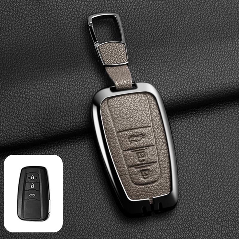 Metal Car Remote Key Case Cover For Toyota Corolla Hybrid 2021 Rav4 Camry Highlander Prius C-HR 2018 2019 2020 2022 Accessories