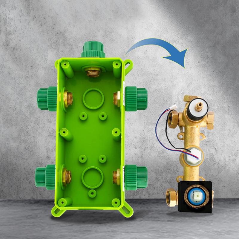 High Technology Digital Wall Mounted 2 or 3 Way Black or Chrome Shower Mixer Valve Control With Display BathMixer Shower