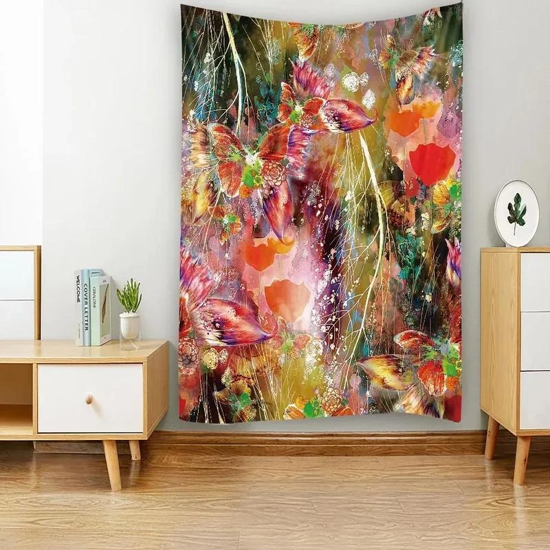 

Винтажный декоративный гобелен с бабочкой и мотыльком, декор для офиса, гостиной, дома, настенный гобелен 100x75cm