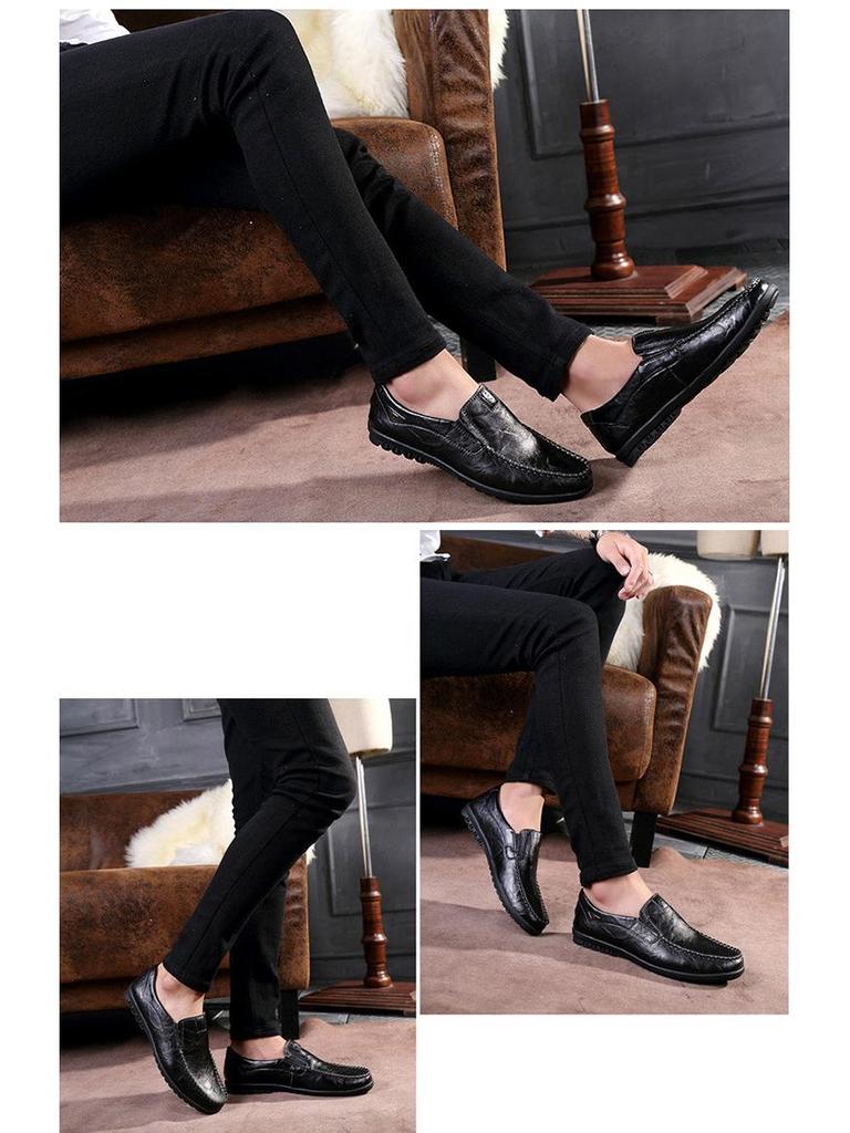 Men's Spring 2024 Leather Slip-On Loafers: Business Casual, Soft Sole, Toad Style