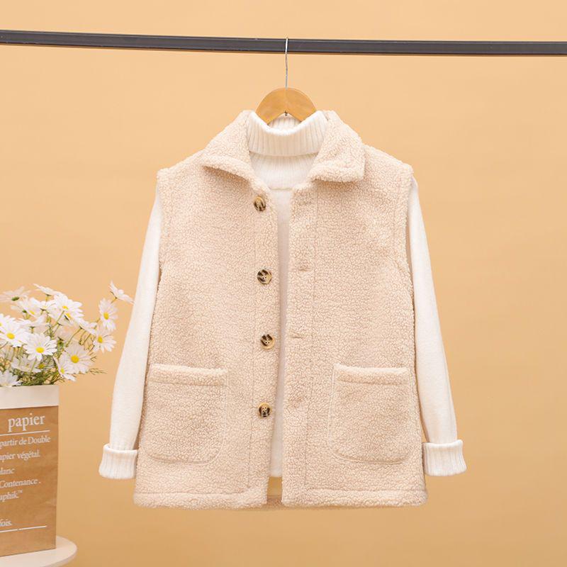 

Женский жилет из флиса из овечьей шерсти большого размера с лацканами - Универсальная осенне-зимняя верхняя одежда без рукавов 3XL: 57.5-70kg