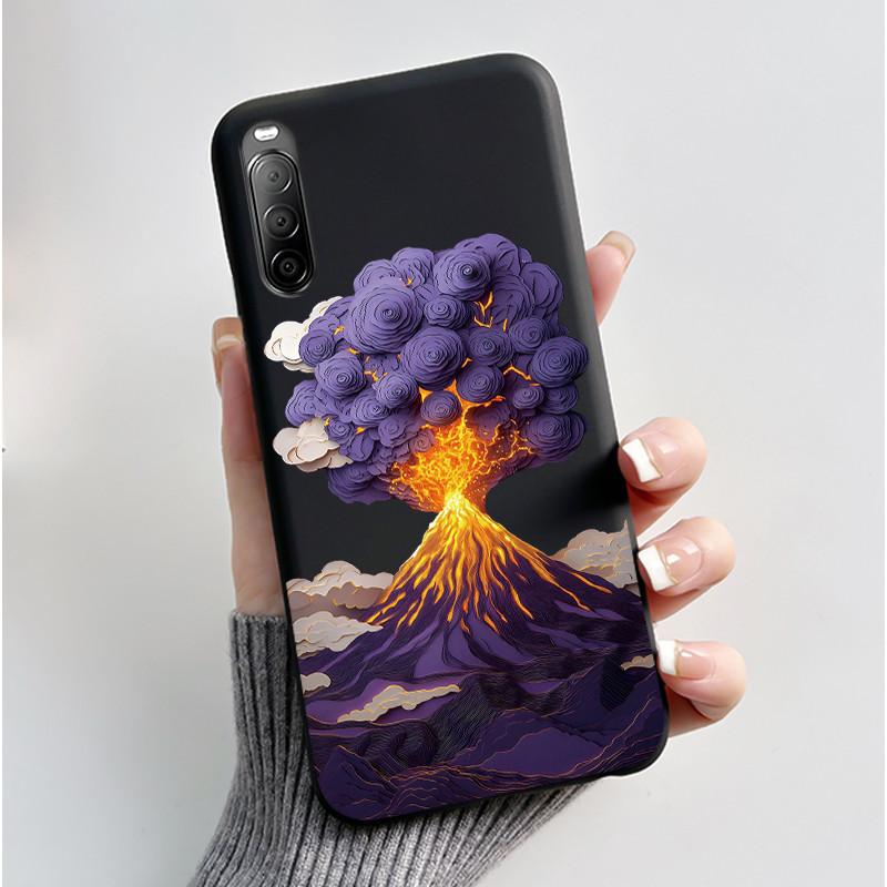 Fodral För Sony Xperia 10 II / 10 III Mobilskal Estetiskt Mode Söt Katt Astronaut Svart Silikon Mjuk Stötdämpande Baksidesskydd