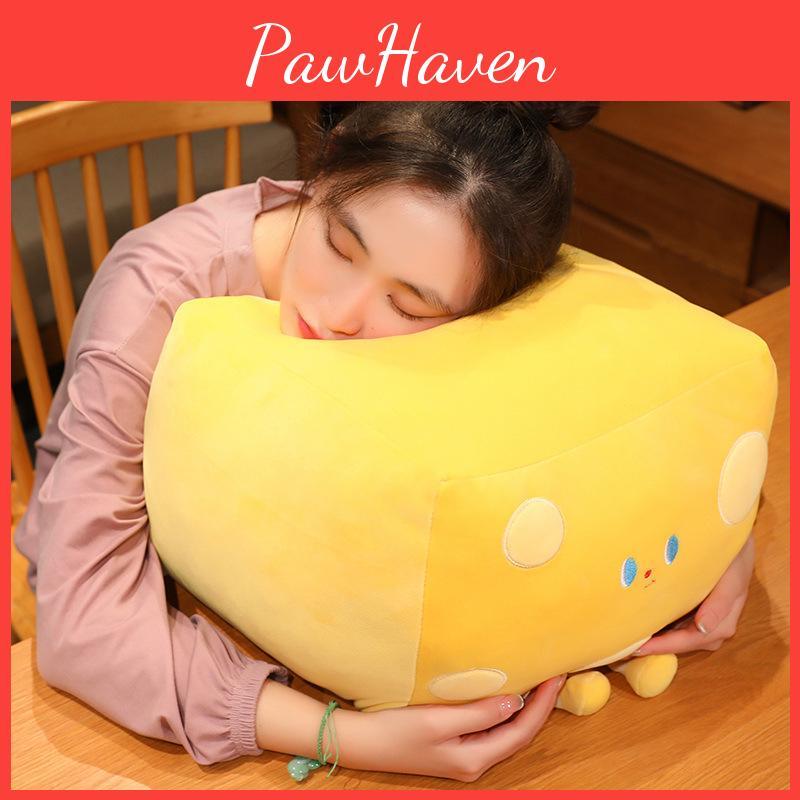 Butter Cube Cheese Yellow Plush Toy Stuffed Doll Cartoon Decoration Kids Gift
