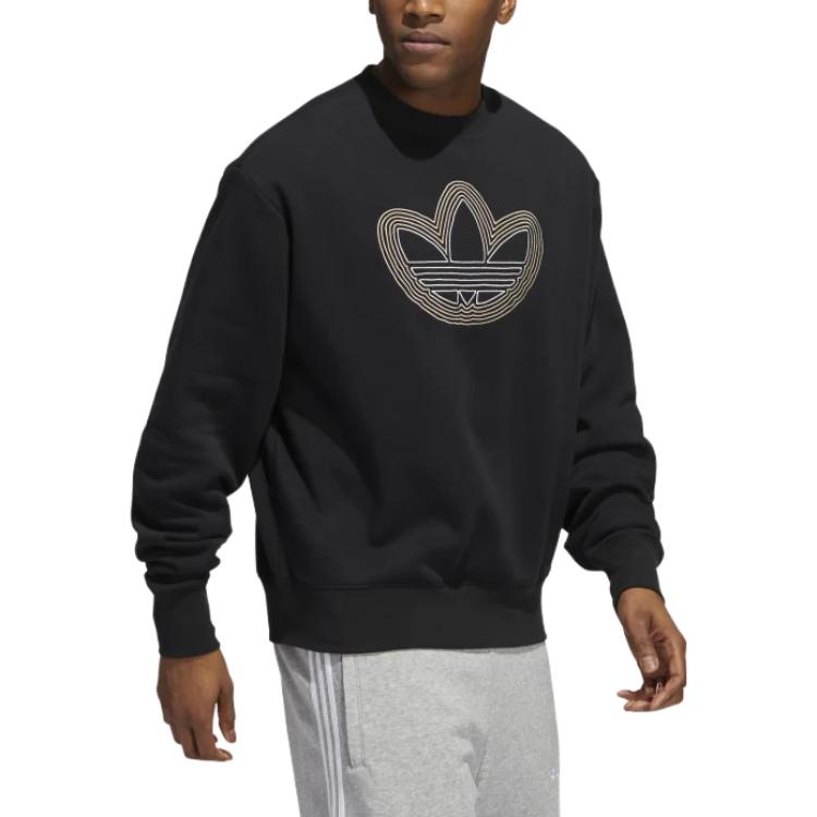 adidas Originals Crew Neck Sweatshirt Men Tops Black HI2975