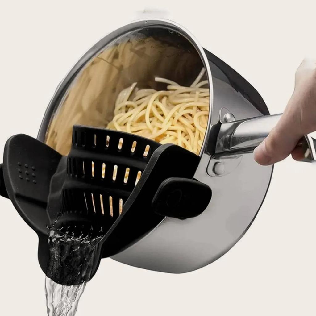 1 ks, sítko, sítko na hrnce, nastavitelné sítko s klipem na hrnce, pánve a misky, kuchyňské sítko na hrnce