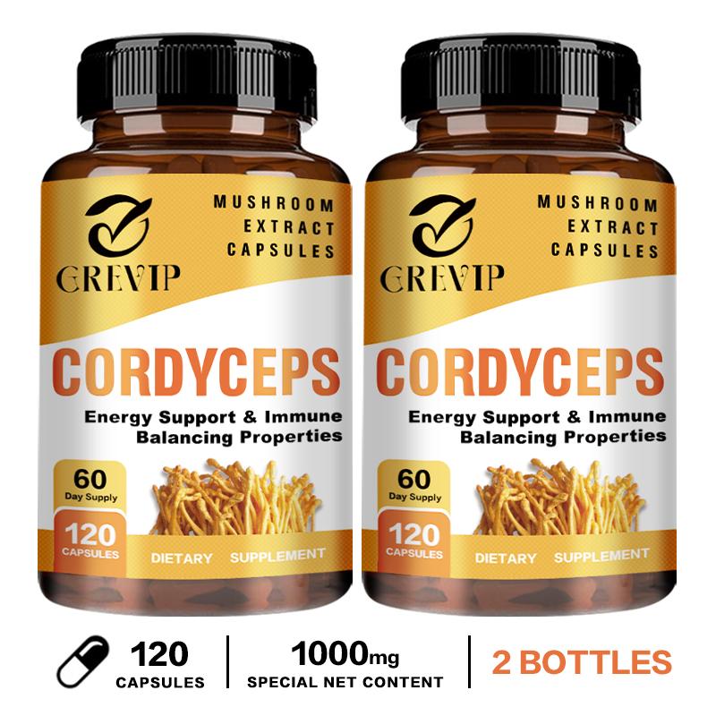 Cordyceps-Extrakt Pilzkapseln, hohe Konzentration an Cordyceps-Essenz, sanft und leicht absorbierbar, für Erwachsene geeignet.