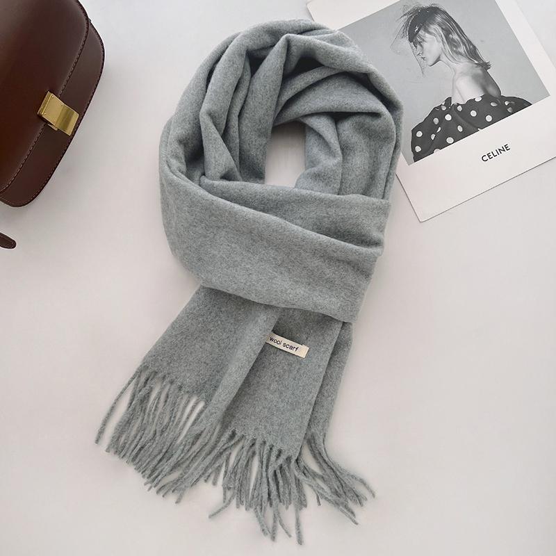 Winter Narrow Scarf 19 Color 8% Wool Scarf Hot Selling Solid Color Scarf Men's and Women's Universal Warm and Cold Proof Scarf