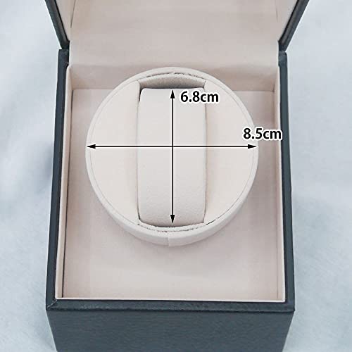 WNJAPAN Rota Relógio, Rota Relógio Automático Individual, Operação Silenciosa, Presente Popular, Item de Decoração, Couro PU Preto Embossado, WM-01BK