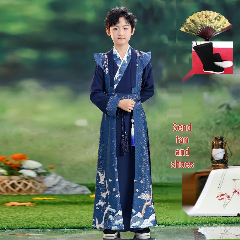 Boys' Traditional Hanfu Costume: 2026 Young Master Chinese Tang Suit for National Studies Performance