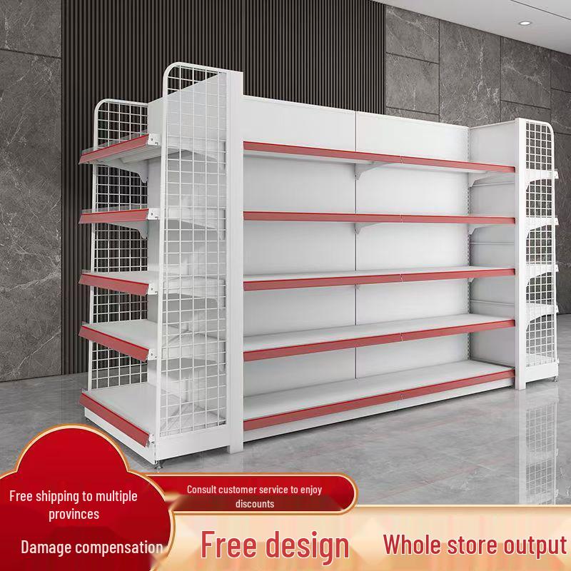 Multi-Layer Island Display Rack for Supermarkets, Convenience Stores, Pharmacies, Stationery, and Snack Shops