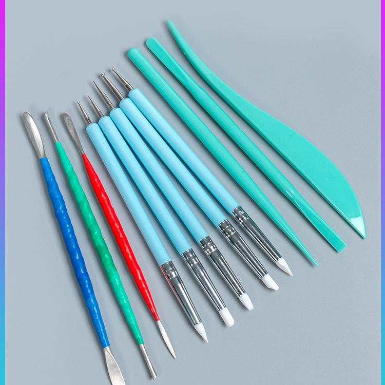 Silicone Double-Ended Dotting and Pressing Pen for Polymer Clay Sculpting