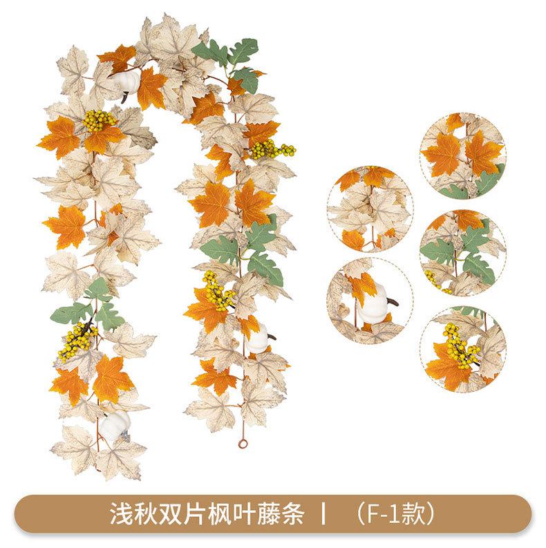 Fleur Artificielle Simulation Feuille d'Érable Vigne Européenne et Américaine Saison de la Récolte Enroulement Vigne de Simulation Décoration Extérieure Feuille d'Érable de Simulation