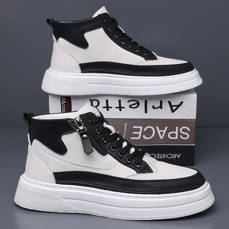 Fashion New Arrival Genuine Leather Men Snow Boots Winter Anti Slip Plush High Top Shoes Soft Warm MaleAnkle Boots Lace Up Outdoor Botas