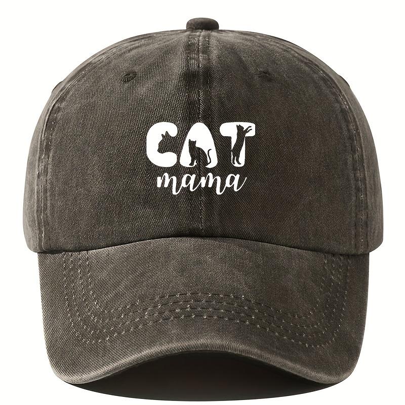 Fishing Hat Cat Print Baseball Cap Outdoor Travel Hiking Hat Fashion Washed Cowboy Hat