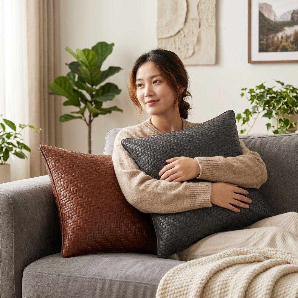 Detachable Ice Mat Pillow Covers Solid Color Lumbar Cushion Cover Decorative Pillowcase Home Decor