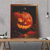 DIY Full Drill Diamond Painting Kit Spooky Jack O Lantern Design Rhinestone Canvas Art Relaxing Handmade Gift for Adults