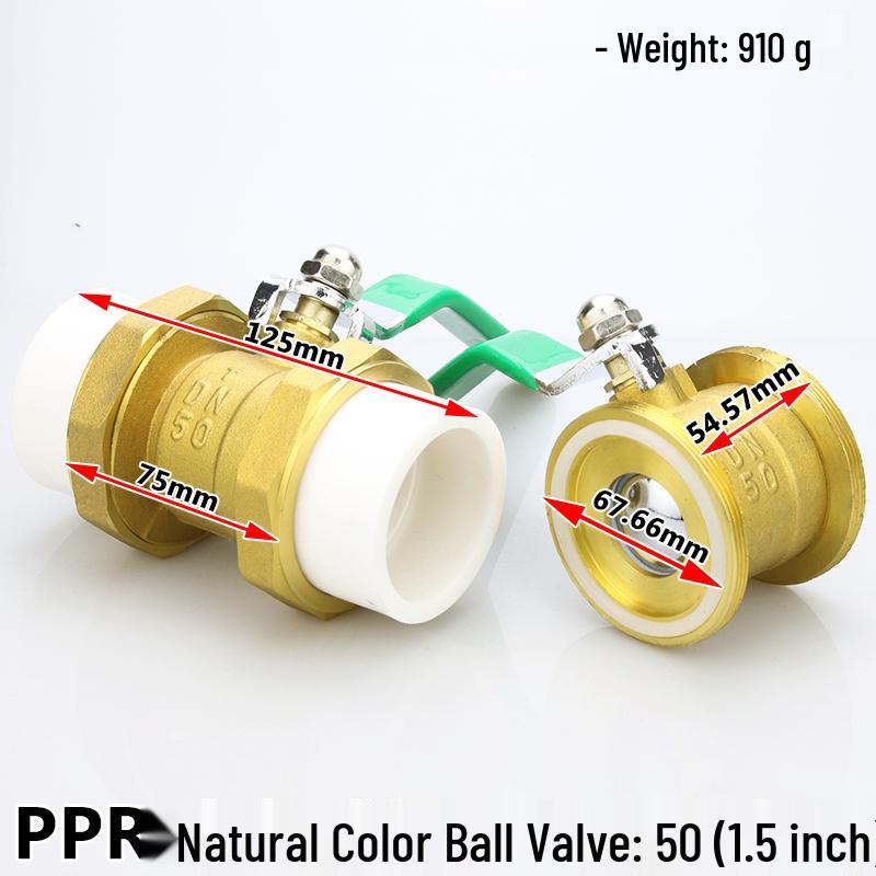 High-Temperature PPR Ball Valve: Double Union, Copper, Hot Melt, Sizes 20-75, Water Pipe & Switch