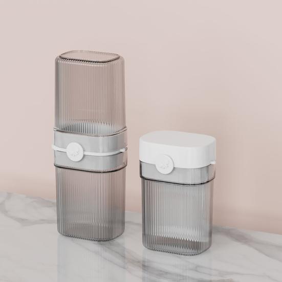 Mouthwash Cup Travel Portable Toothbrush Toothpaste Holder with Leak-Proof Sealing Cover All-in-one Travel Dental Kit