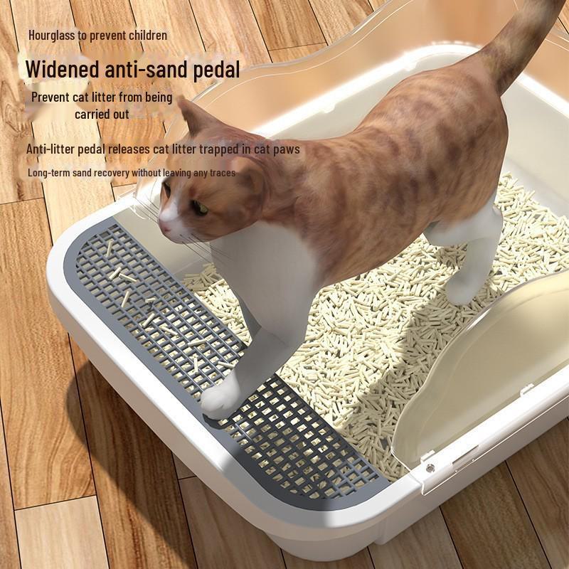 Extra Stor Halvsluten Kattlåda med Anti-Spårningsdesign