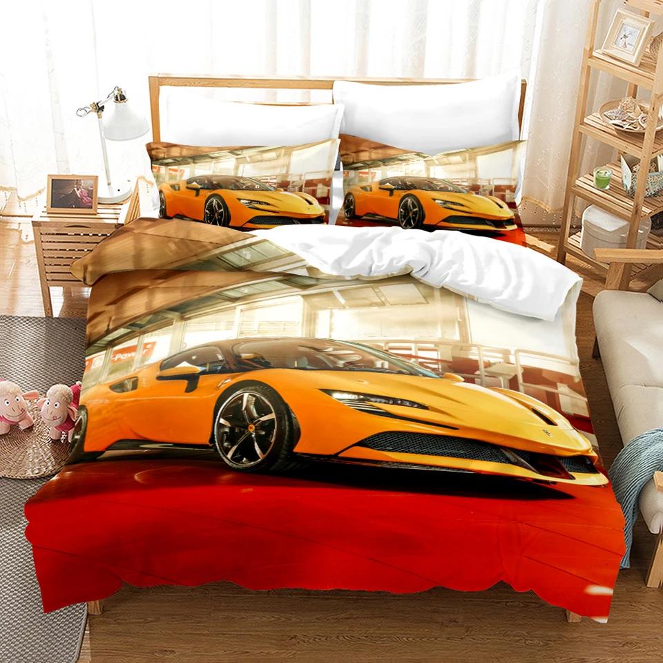 Sports Car Luxury Bedding Set Down Duvet Bedroom Bed Cover Single and Double King Size Quilt Cover Home Textiles 2/3pcs