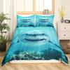 3pcs Vibrant 3D Shark Bedding Set - Soft, Ocean-Inspired Duvet Cover with Shark Fish Print, Breathable, Hypoallergenic,No Filler