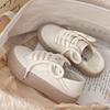 Heel can be stepped on half-drag canvas shoes women's 2025 summer niche original versatile white shoes with skirts women's shoes Korean version
