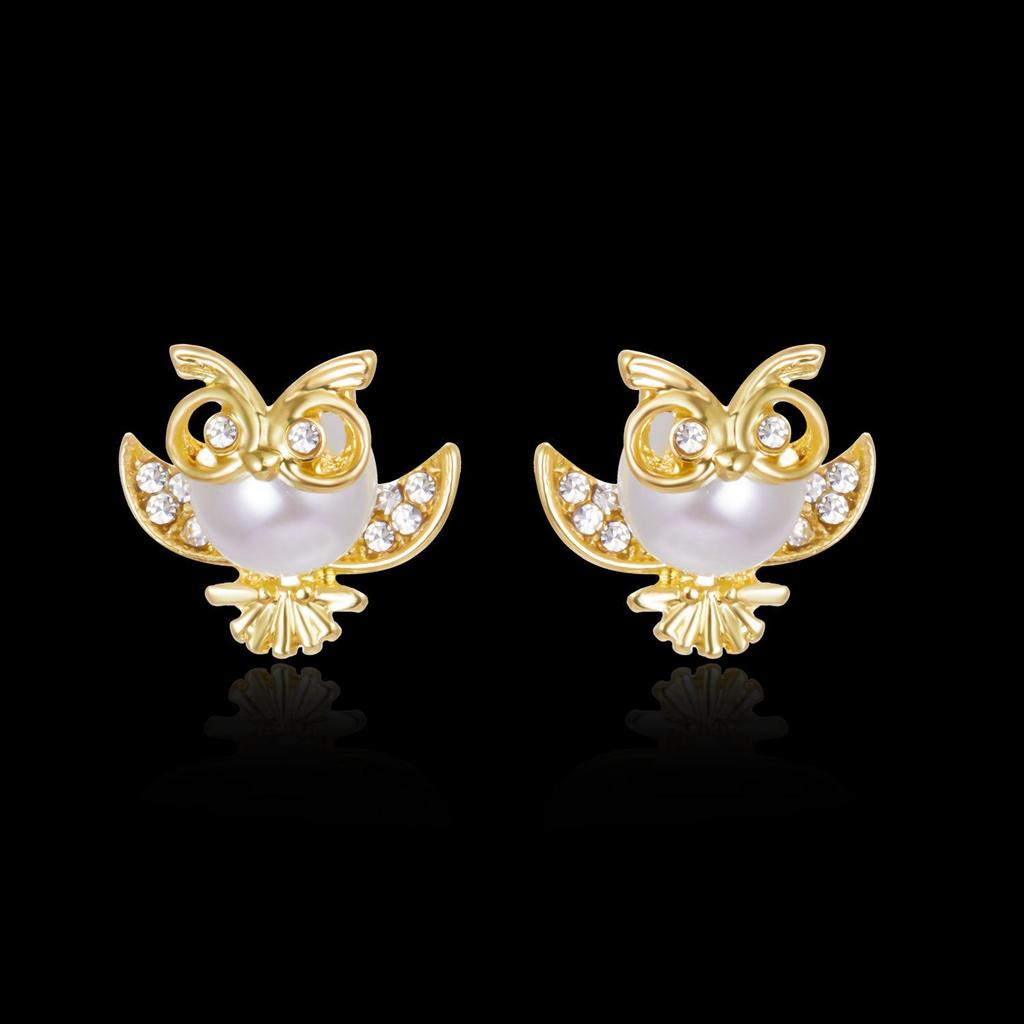 Animal Series Fashion Horse Wings Star Diamond Stud Earrings In Stock