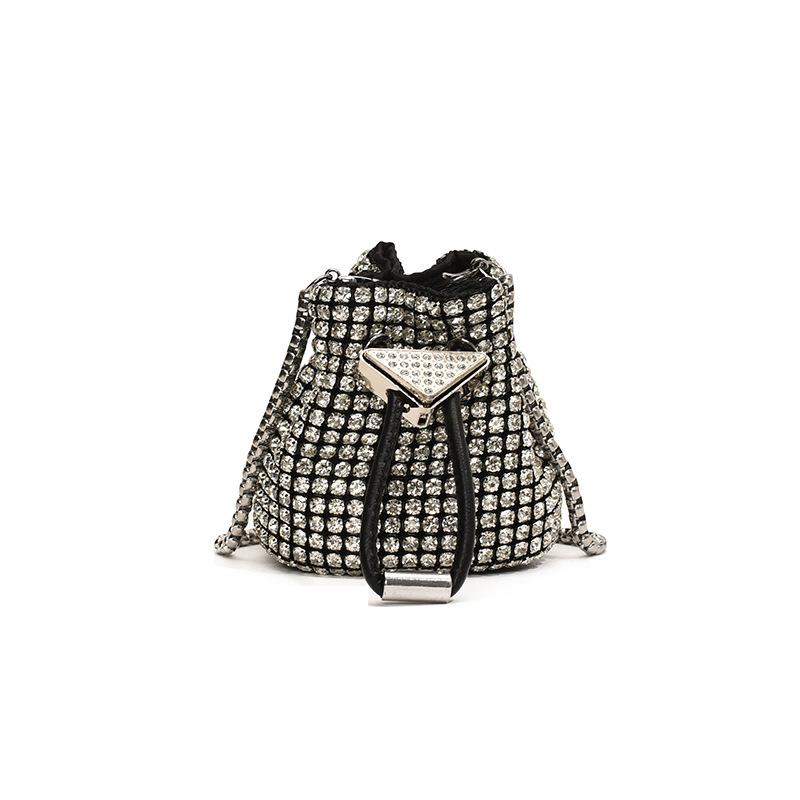 Bohemian Rhinestone Mini Crossbody Bag - Versatile Fashionable Handheld Drawstring Bag 2024