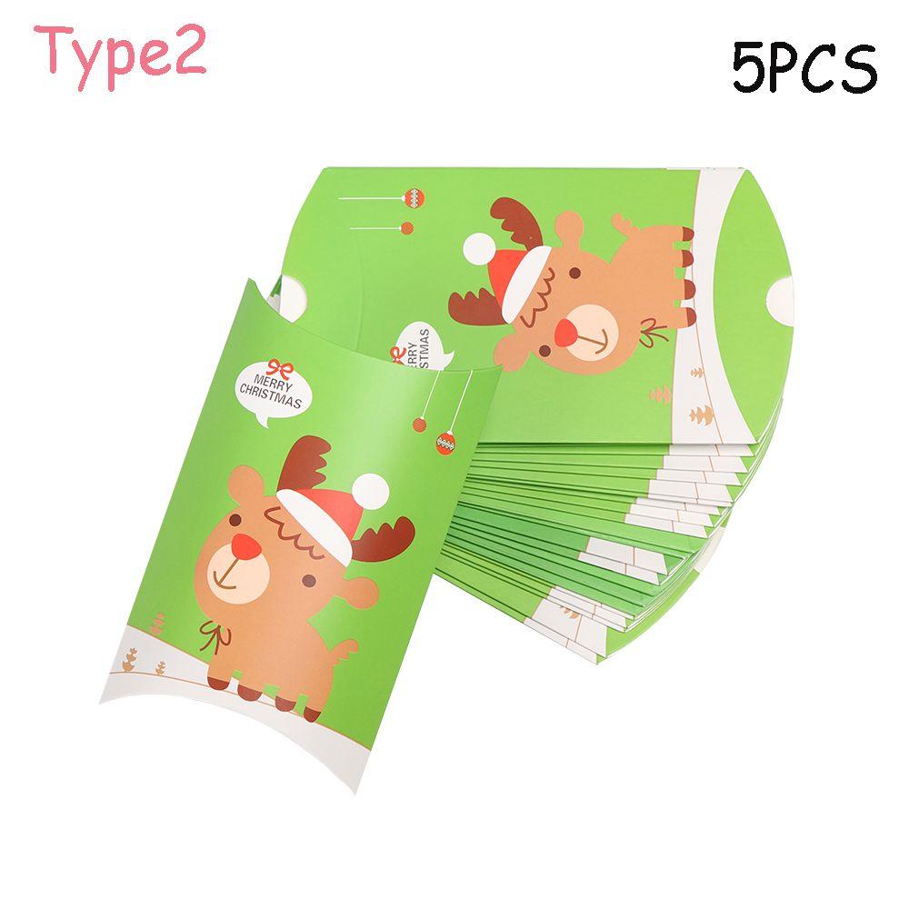 

5/10PCS Cute Party Present pouch Pillow Shape Christmas Paper Candy Boxes Kraft Gift Bag Type2 5pcs