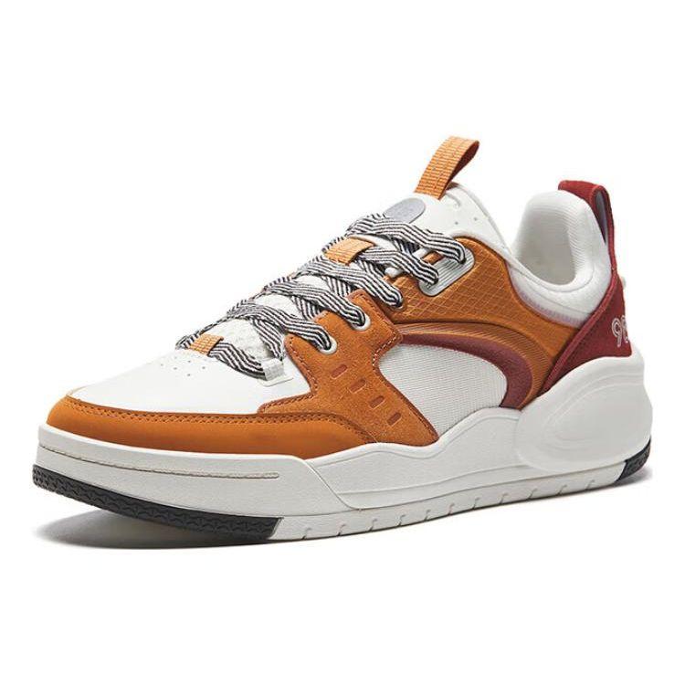 ANTA Women's 982 Series Low Top Platform Casual Sneakers Off White Orange Burgundy 122338062-5
